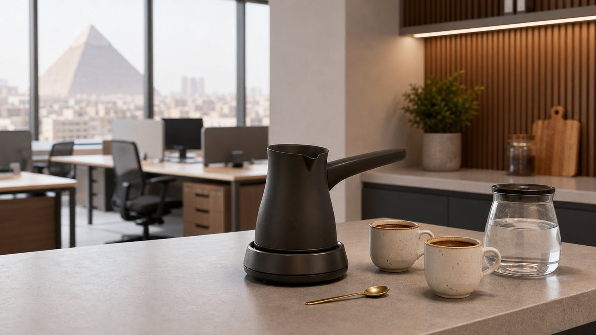 ماكينة قهوة تركية لركن مشروبات المكتب | Turkish coffee maker for an office drinks corner