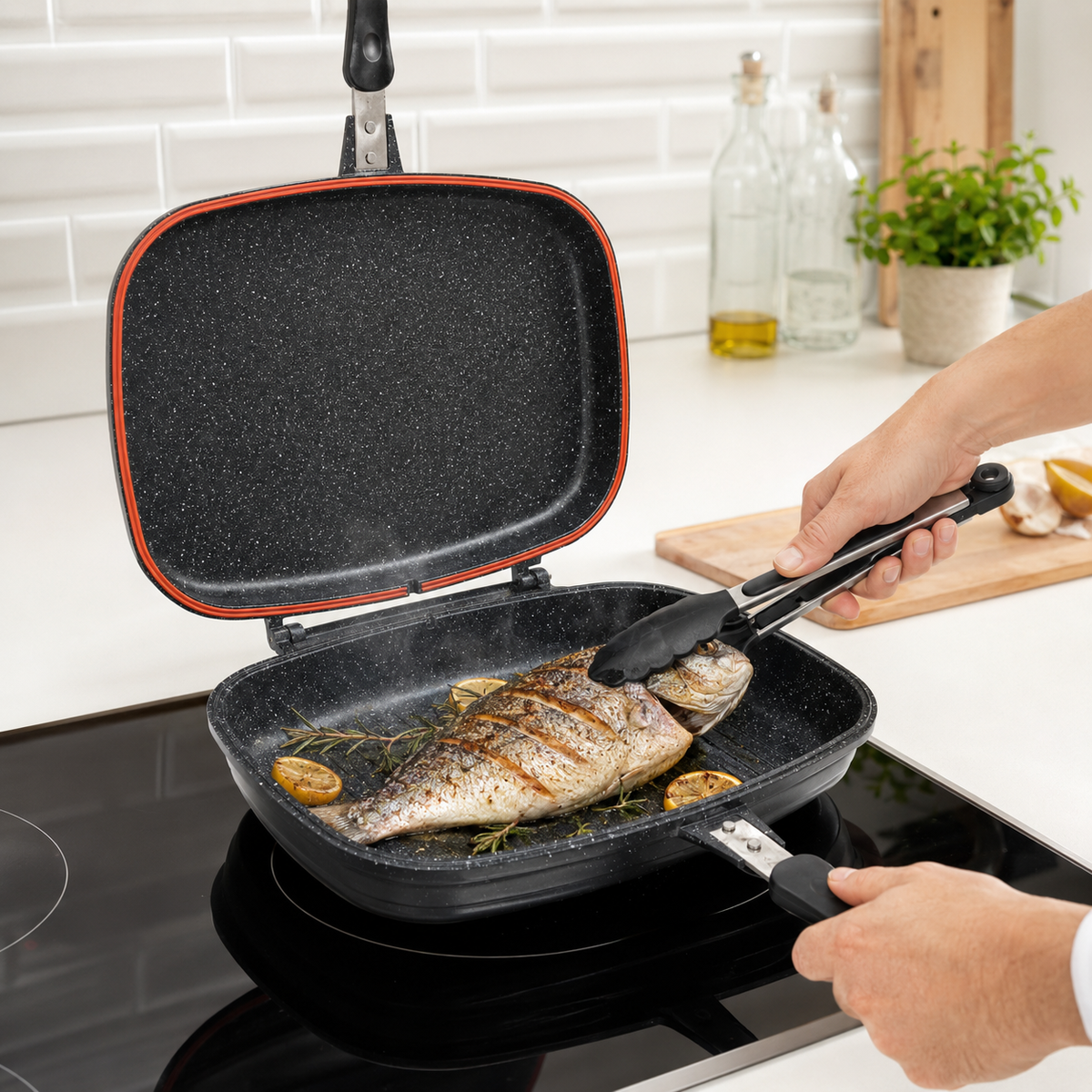 مقلاة Bear مزدوجة غير لاصقة 36 سم - 5