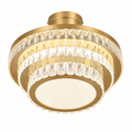 FCG-03 gold three-tier crystal fan light, white background