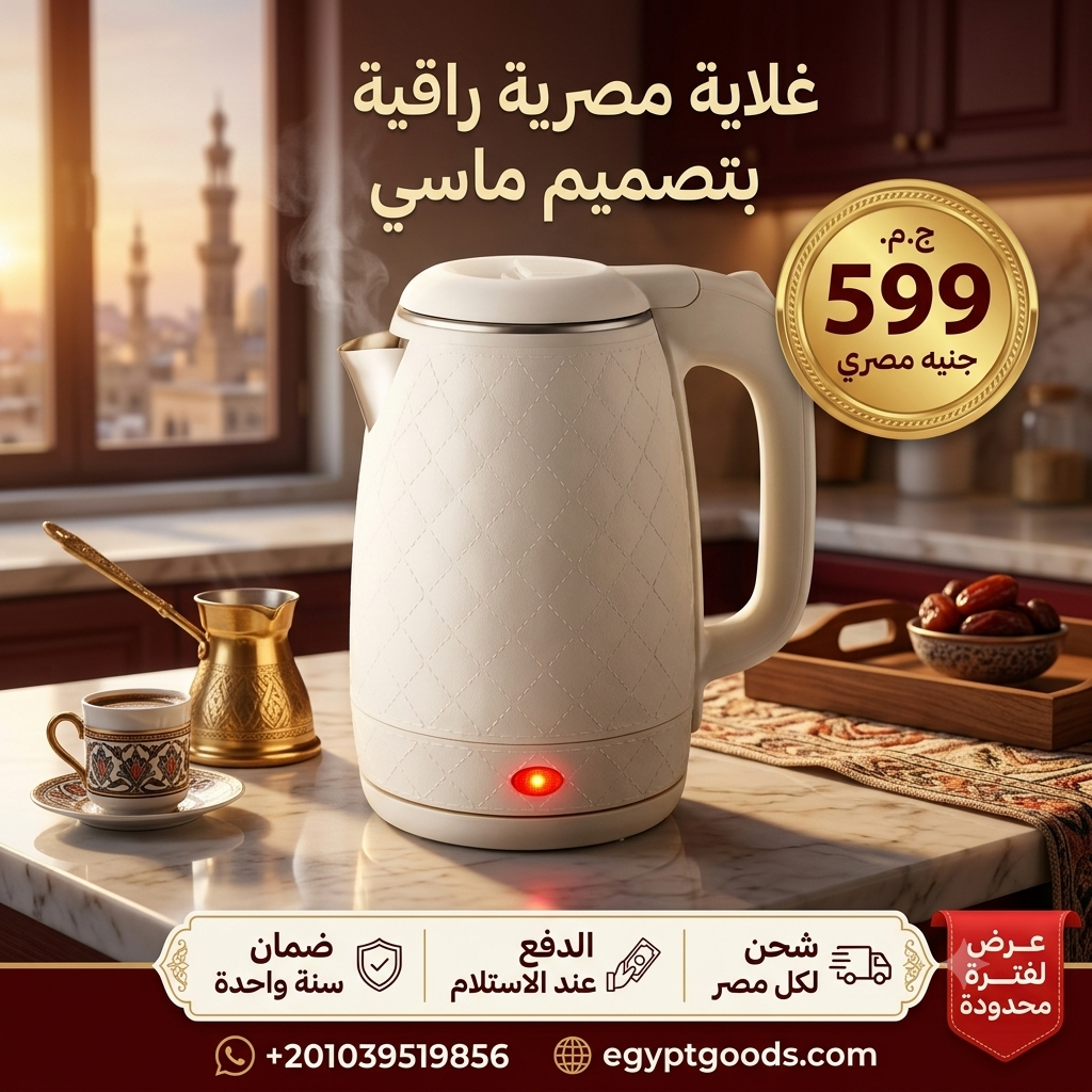 غلاية كهربائية ماسية 1.7 لتر ستانلس 304